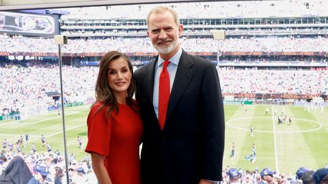 Los Reyes Felipe y Letizia durante la final del Mundial