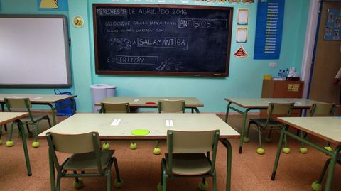 Foto de archivo de un aula escolar.