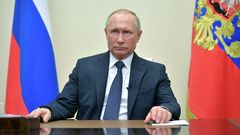 Putin, en su intervenci�n televisiva de haces unas horas para anunciar las nuevas medidas para combatir el coronavirus