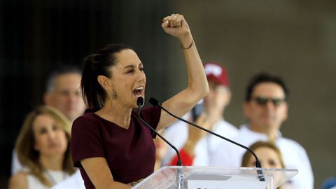 Claudia Sheinbaum, en el mitin de cierre de campa�a en el Z�calo.