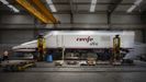 Una cabeza motriz de un AVE, en la f�brica de Talgo