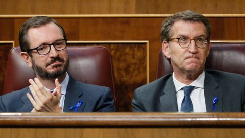 Javier Maroto junto a Nez Feijoo en el debate sobre el estado de la Nacin del pasado mes de junio