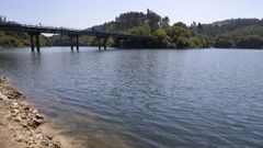 Estado del embalse de Eiras, el principal de la red de abastecimiento de Vigo, este martes.