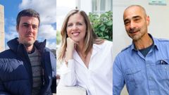 Os escritores Xurxo Mart�nez, Patricia S�nchez Abeal e Antol�n Alc�ntara �lvarez