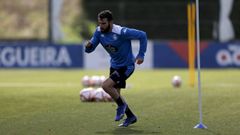 Anto�ito, durante un entrenamiento en Abegondo