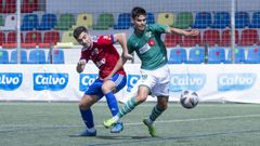 Yelco Alfaya, en su �ltimo partido con el Coruxo, cuando visit� al Berganti�os