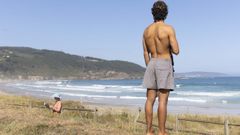 La playa de Razo, este lunes