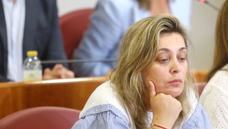 La concejal Patricia Rodr&iacute;guez durante su participaci&oacute;n en el pleno