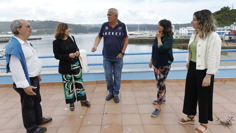 Ramn Cajoto, Maria Gueimunde, Mximo Daz, Helena Prez y Ana Beln Martnez, este mircoles en la cofrada celeirense