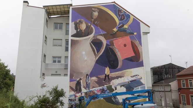 As� marcha el mural de Lonac, que terminar� previsiblemente este martes 