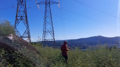 Imagen de archivo del tendido el�ctrico de Sadurn�n, en Cenlle
