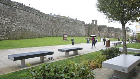 Muralla de Lugo, en la zona de A Mosqueira, la nica que conserva estructuras de cmo eran las antiguas torres