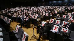 En los �ltimos meses, el Auditorio de Ourense ha servido de escenario para la celebraci�n de los plenos del Concello, como en la imagen