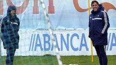 Berrizo, sonriente, en el primer entrenamiento de la semana.
