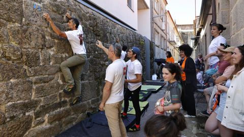 Primera edicin de  la copa gallega de escalada urbana que se celebr en Pontevedra