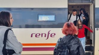 Un tren en la estacin de Santiago