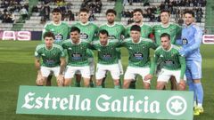 Once inicial del Racing de Ferrol en el partido frente al Cacere�o en A Malata.