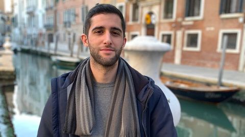 Pedro Basalo nunha foto sacada en Venecia, a 40 minutos de Padua, a cidade onde vive.