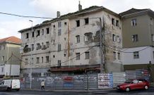 El edificio est� en ruinas, como puede apreciarse en esta foto, tomada ayer.