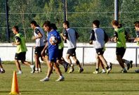 El t�cnico, en el entrenamiento despu�s de reunirse con la plantilla a petici�n de los jugadores.