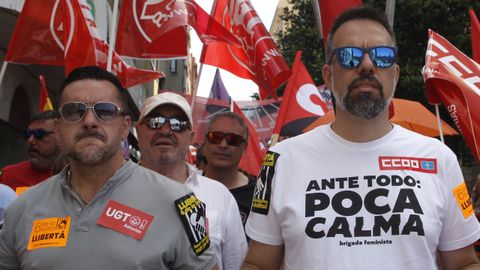 Los secretarios generales de UGT y de CCOO de Asturias, Javier Fern�ndez Lanero (i) y Jos� Manuel Zapico (d)