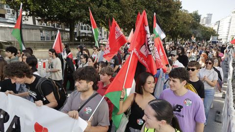 Manifestación de apoyo a Palestina en A Coruña.