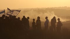 Colonos israeles en Sderot, cerca de la frontera con Gaza.