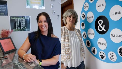 Cristina García, de la academia Quimeco (Culleredo), y Cristina Vázquez, de la academia Aristos, en A Coruña