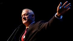 Benny Gantz, l�der del opositor Azul y Blanco, sumar�a 44 esca�os junto a sus posibles socios
