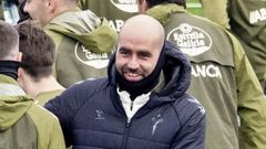 Claudio Gir�ldez, en un entrenamiento del Celta de esta semana.