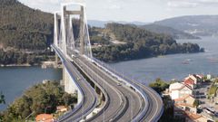 El puente de Rande, pr�cticamente sin tr�fico.