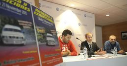 An�bal Cort�s, Ricardo Dur�n y Floriano Ucha presentaron ayer el evento de motor en la feria. 