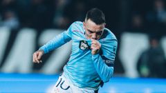 Iago Aspas, celebrando un gol en un partido del Celta en Europa League esta temporada.