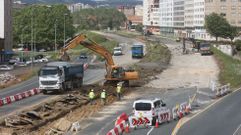 Punto de incorporaci�n del ramal desde el Diapas�n a la avenida de As P�as, donde este mi�rcoles continuaban los trabajos.