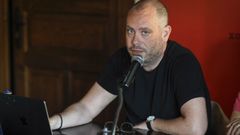 Jorge Mart�nez, dise�ador de museos y de exposiciones en Estados Unidos, ofreci� una charla en la Casa dos Poetas de Celanova.