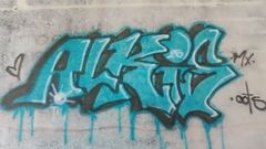 Firma que dejaba el acusado en sus actos vand�licos en Xinzo de Limia