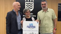  O concelleiro de Cultura, Demetrio Gmez Xunqueira, presentou este martes Sete Falares, acompaado de Tareixa Alonso e Xacobe Rodrguez, de Pavs Pavs, coordinadores do festival