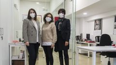 Sofia Liste, a la izquierda, con el equipo de Nortempo en Ourense