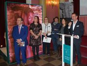 Inauguraci�n de la exposici�n, ayer por la ma�ana, en Barcelona. 