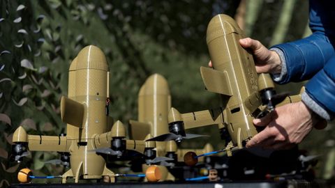 Drones Sting utilizados por las tropas de Ucrania para interceptar los drones rusos, de fabricaci�n iran�.