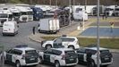 La entrada a Galicia por la A-6 sigue cortada y decenas de camiones quedaron estacionados en la explanada de acceso a Pedrafita do Cebreiro. Tuvo que intervenir la Guardia Civil de Len