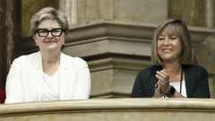 Las nuevas senadores por designaci�n auton�mica Teresa Pallar�s (Junts), a la izquierda, y N�ria Marin (PSC), a la derecha.