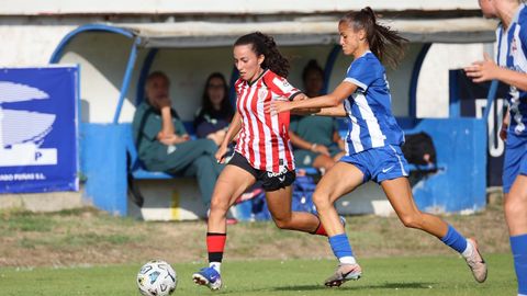 Un lance del primer encuentro de pretemporada del D�por Abanca, que finaliz� 0-0 ante el Athletic en Luanco.