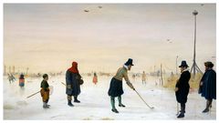 Detalle del cuadro �Los jugadores de golf en el hielo� (1625), obra del pintor holand�s Hendrick Avercamp (1585-1634)