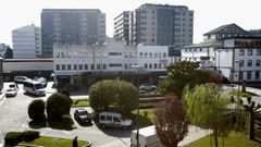 La estaci�n de autobuses de Lugo, entre las torres de edificios del Seminario, O Vello C�rcere y la Muralla
