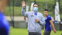 Valern, en un entrenamiento con el Fabril