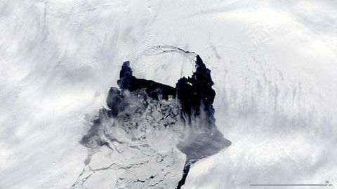 Imagen del estado del glaciar Pine Island en noviembre del 2013