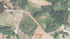 Plano difundido por la Xunta en el que se ve el recorrido del camino que ser� acondicionado entre el balneario y la fuente de Augas Santas