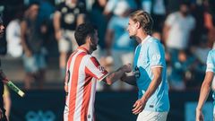 El jugador del Celta Carl Starfelt,�tras el partido ante el Sporting.