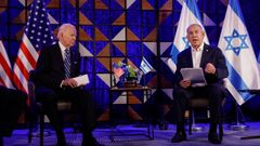 Joe Biden y Benjamin Netanyahu, durante su reuni�n